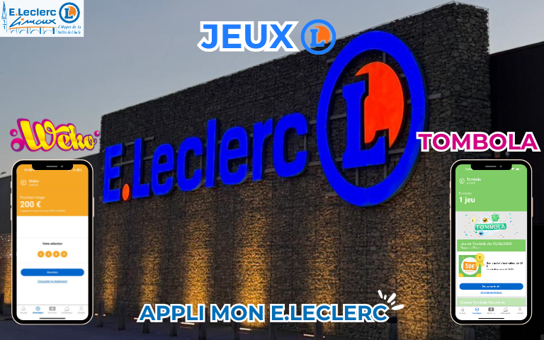 JOUEZ DÈ MAINTENANT À NOS JEUX SUR L'APPLI MON E.LECLERC ET SOYEZ NOTRE PROCHAIN GAGNANT ! 