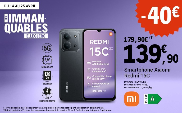 XIAOMI REDMI 15C - 139€ - EN CE MOMENT EN MAGASIN