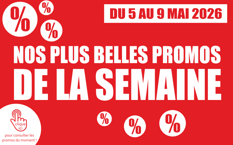 Découvrez Nos Plus Belles Promos de la semaine, valables en magasin du 5 au 9 Mai 2026. Encore plus d'offres en magasin.