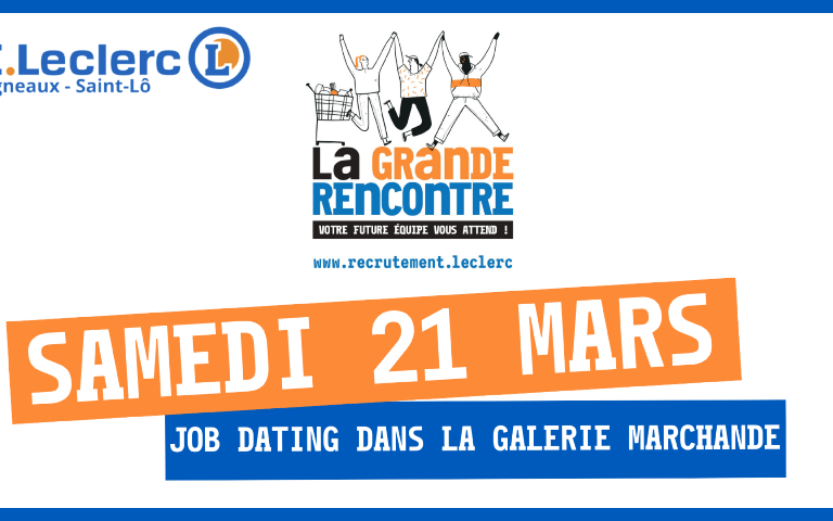 La grande rencontre c'est le samedi 21 mars de 10h à 16h dans la galerie marchande