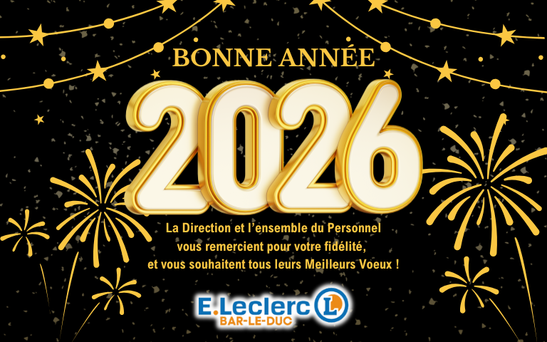 Bonne Année ! La Direction et l'ensemble du personnel vous remercient pour votre fidélité, et vous souhaitent tous leurs Meilleurs Voeux !