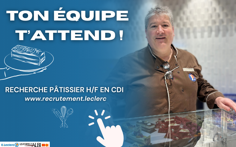 Recherche un(e) pâissier(e) pour rejoindre l'équipe, cliquez pour en savoir plus !