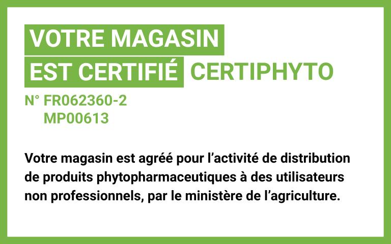 N° agrément magasin Certiphyto