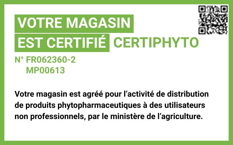 N° agrément magasin Certiphyto