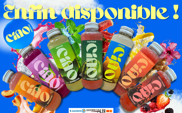 Les boissons du Youtubeur Squeezie, Ciao Kombucha sont enfin disponible en magasin ! 