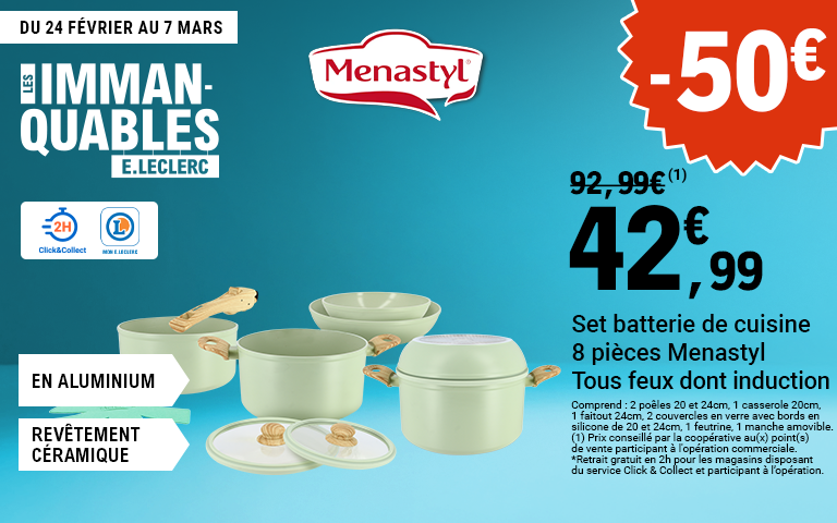 Immanquables - Set batterie de cuisine. 8 pièces Menastyl