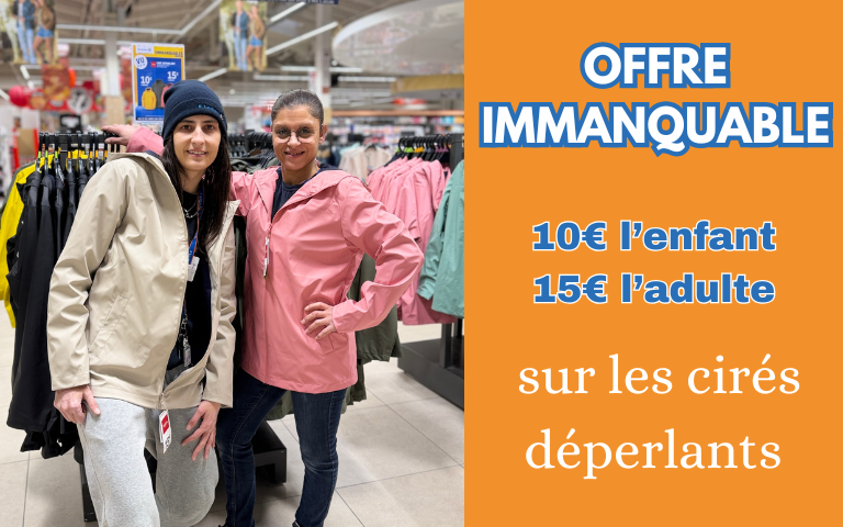 Offre immanquable sur les cirés déperlants