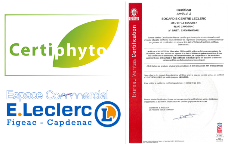 Certificat de detention pour la distribution de produits phytopharmaceutiques à usage non professionnels. 