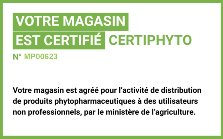 Votre magasin est certifié Certiphyto