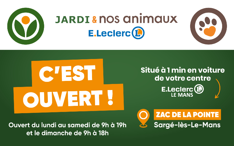magasin jardi & animalerie officiellement ouvert situé à zac de la pointé à sargé lès le mans