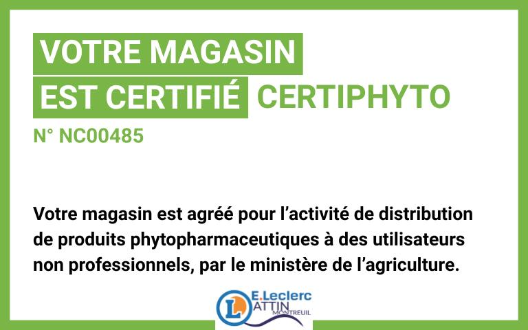 Agrément Phytosanitaire E.Leclerc Attin n°NC00485