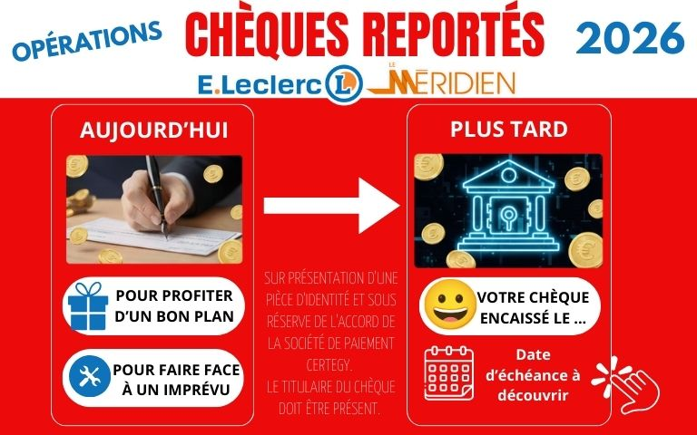 Découvrez le planning des opérations chèques reportés 2026