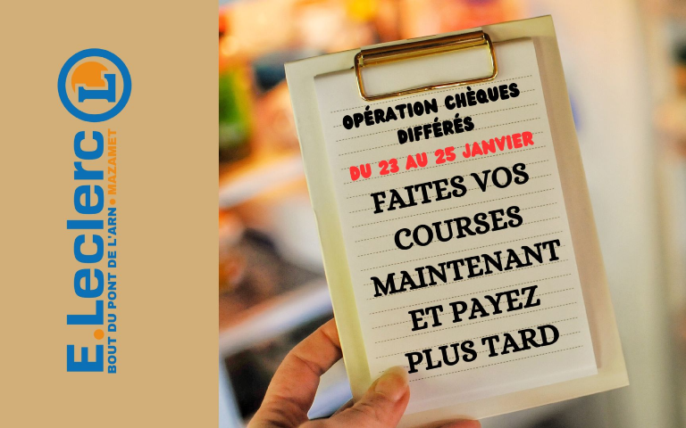 OPERATION CHEQUES DIFFERES DU 23 AU 25/01