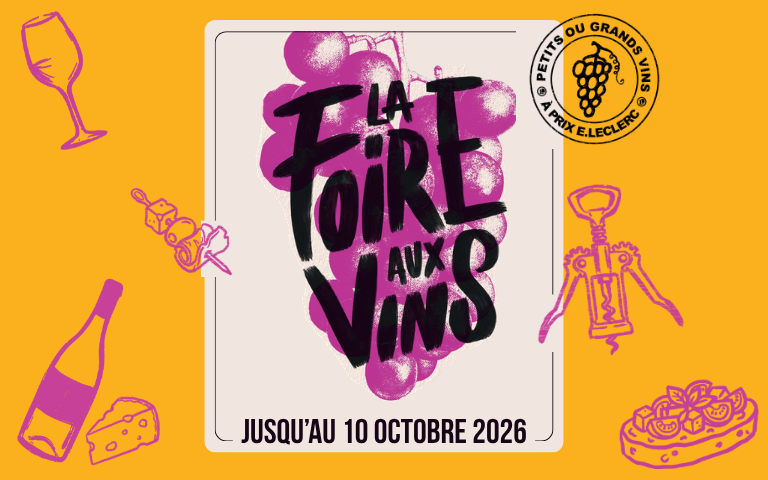 Jusqu'au 10 octobre, retrouvez la Foire aux vins dans votre magasin.