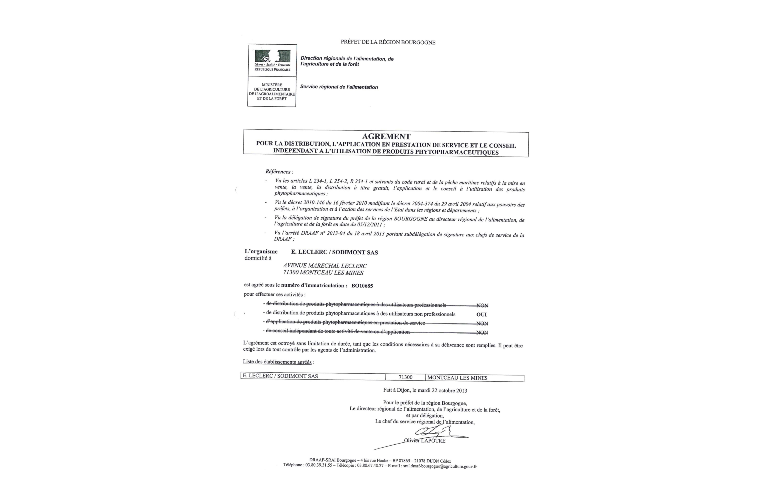 Agrémentation produits phytosanitaire