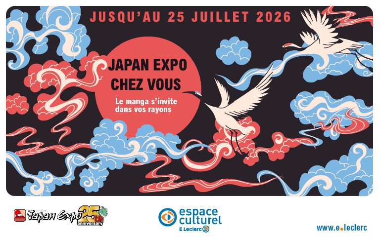 Jusqu'au 25 juillet 2026, la Japan expo s'invite dans votre Espace Culturel E.Leclerc de Flers.