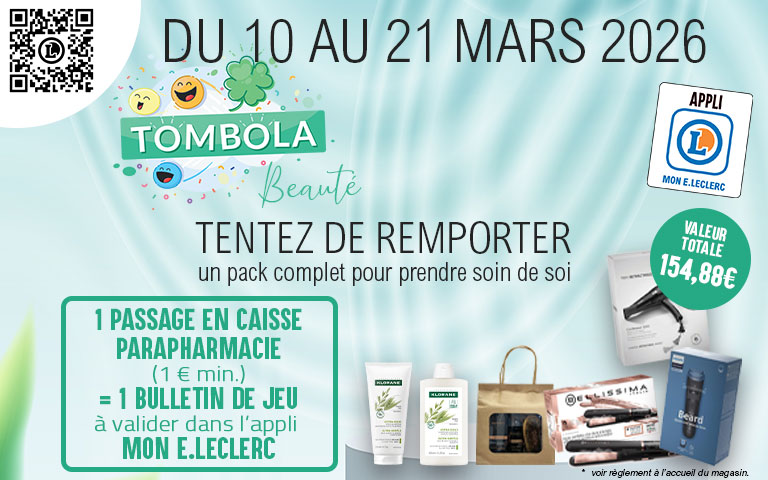 Du 10 au 21 mars, tentez de remporter sur l'application mon leclerc un pack complet pour prendre soin de soi