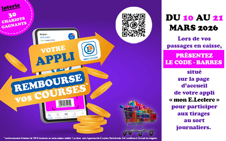 Du 10 au 21 mars, tentez votre chance et participez au tirage au sort journaliers