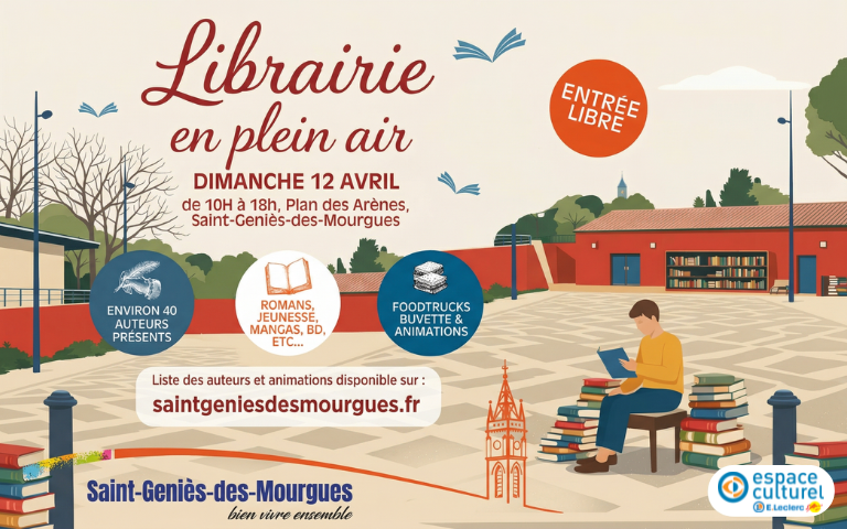 Librairie en plein air ce dimanche 12 avril de 10h à 18h à saint génies des mourgues