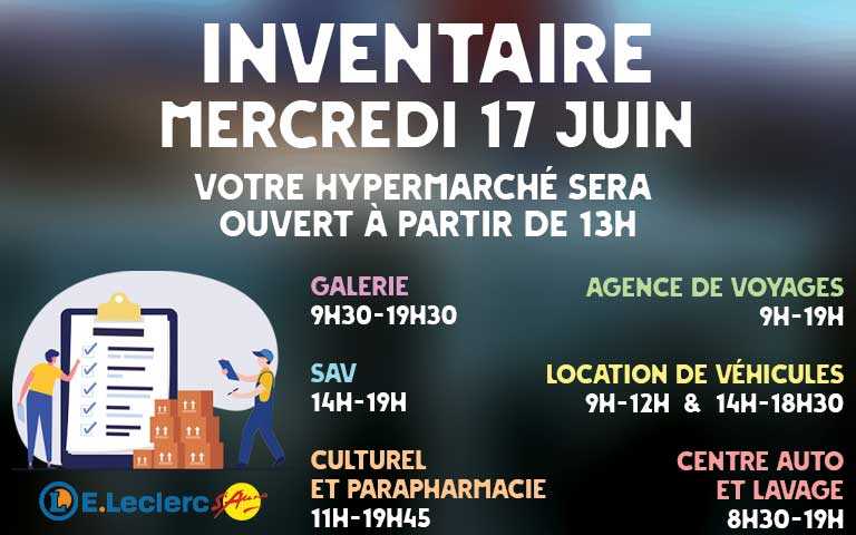 Le magasin ouvrira à partir de 13h, pour raison d'inventaire