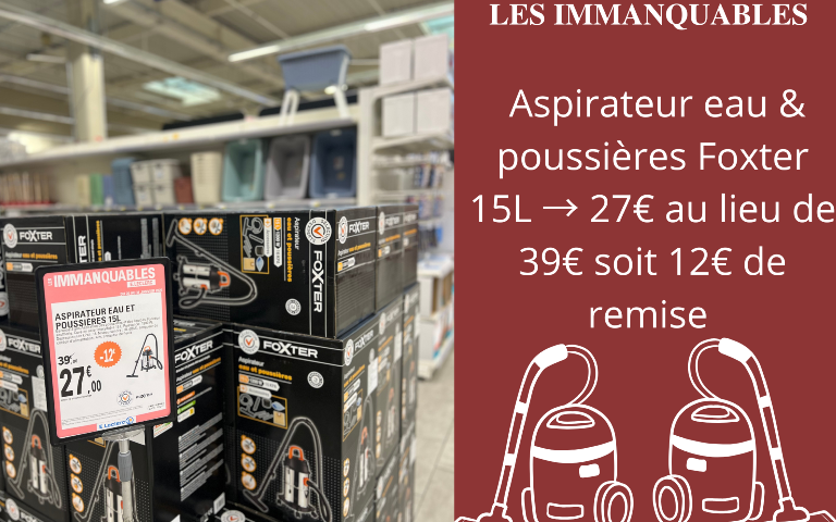 💨 Aspirateur eau & poussières Foxter 15L → 27€ au lieu de 39€ (-12€ de remise 🎉)