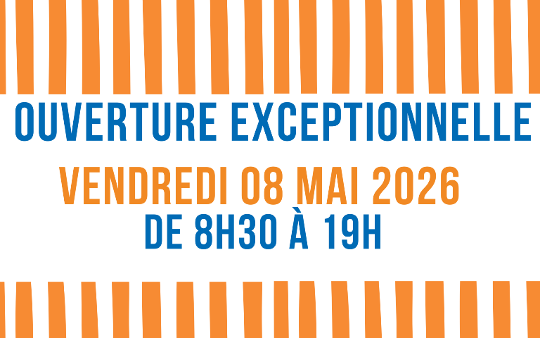Votre magasin sera ouvert le vendredi 08 mai de 8h30 à 19h