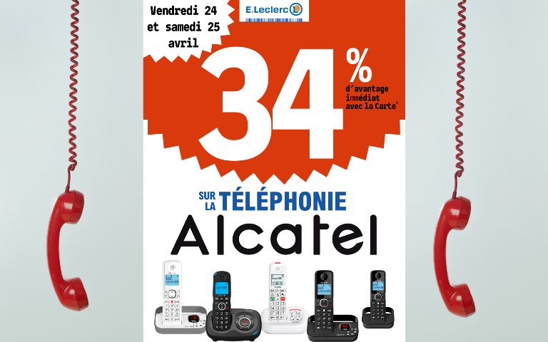 34% en remise immédiate sur la téléphonie Alcatel du vendredi 24 au samedi 25 avril