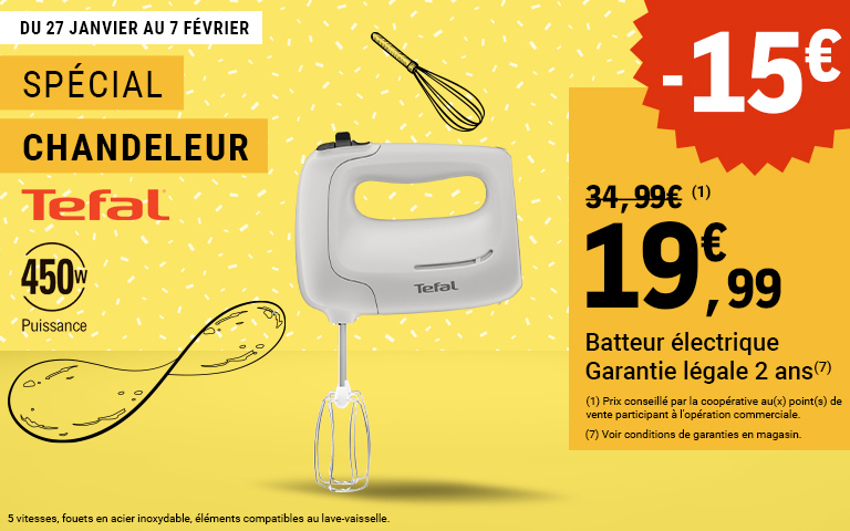 Spécial chandeleur : batteur électrique Tefal (-15€)