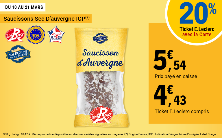 Saucissons sec d'Auvergne