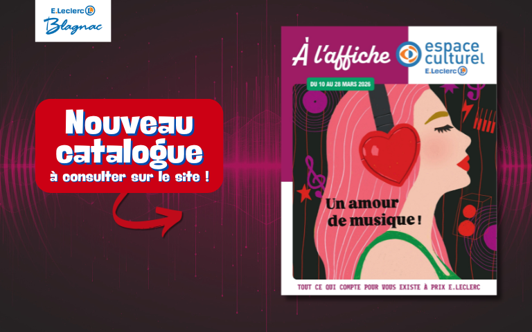 Nouveau catalogue Espace Culturel "À l'affiche : un amour de musique !" du 10 au 28 mars 2026  à consulter sur le site !