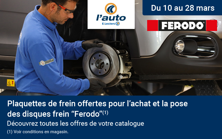 Du 10 au 28 mars, plaquettes de frein offertes pour l'achat et la pose des disques frein "Ferodo"