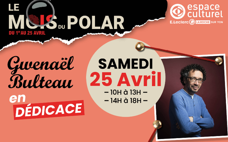 Le mois du polar du 1er au 25 avril. L'auteur Gwenaël Bulteau en dédicace samedi 25 avril de 10h à 13h et de 14h à 18h à l'espace culturel.