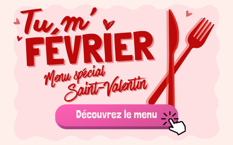 menu st valentin élaboré par notre cheffe Elise et ses équipes. A découvrir en cliquant sur le lien. Commandes jusqu'au 10 février.