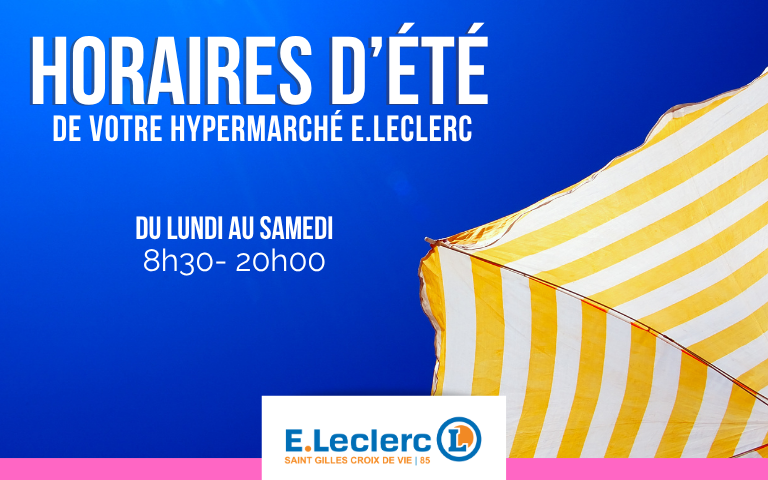 horaires d'été : du lundi au samedi de 8h30 à 20h00 (fermé dimanche)