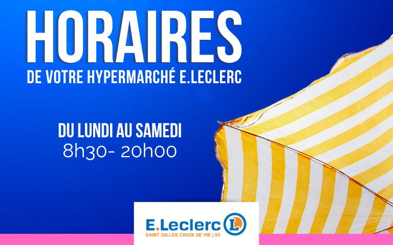 horaires : du lundi au samedi de 8h30 à 20h00 