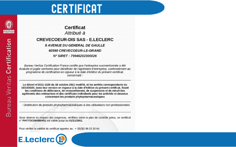 Certificat phyto