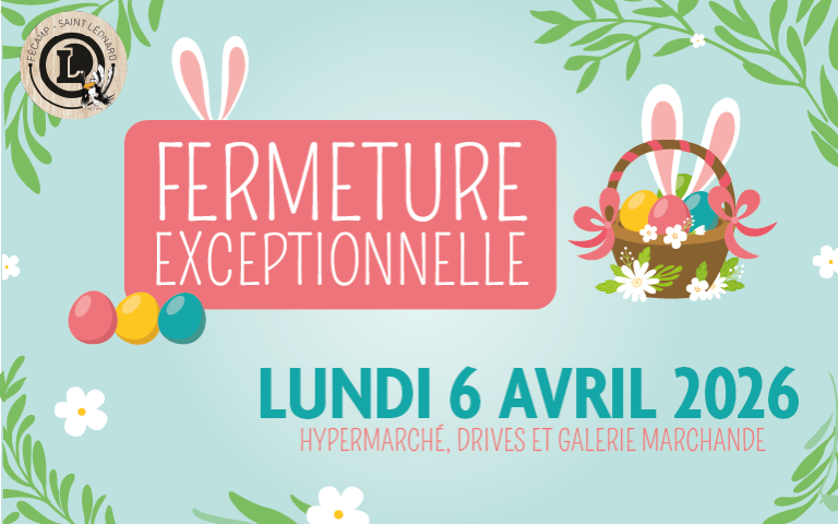 Fermeture lundi 6 avril 2026