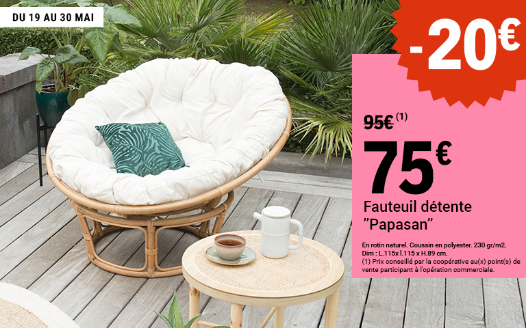 Fauteuil détente "Papasan"