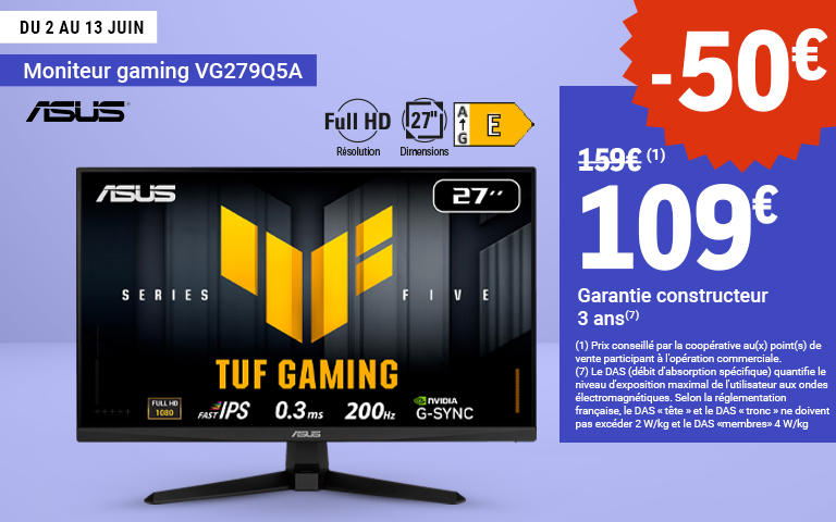 Moniteur gaming -50€