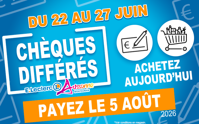 cheque differe du 22 au 27 juin, encaissement du cheque le 5 aout 