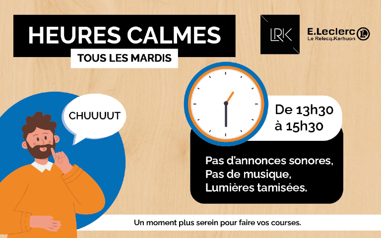 heures calmes - tous les mardis de 13h30 à 15h30