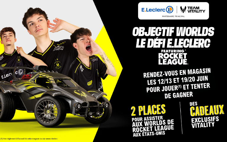 Les 12,13,19 et 20 juin, tentez votre chance sur Rocket League et gagnez 2 places pour assister aux Worlds aux 2tats-Unis et des cadeaux exclusifs Vitality