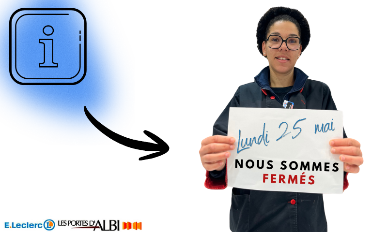 Fermeture lundi 25 mai 