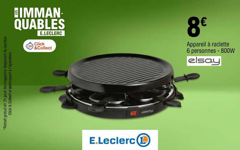 Appareil à raclette 6 personnes 800w Elsay à 8€