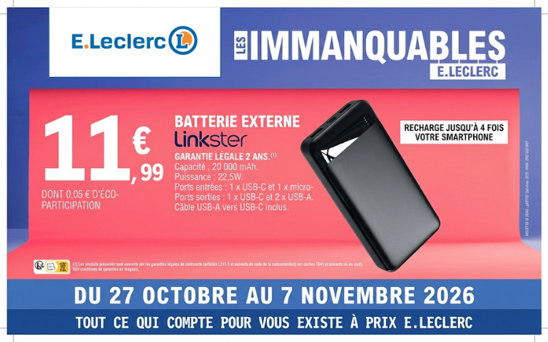 Batterie externe à 11.99€