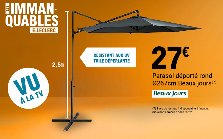 PARASOL DÉPORTÉ ROND "BEAUX JOURS" : 27€ SEULEMENT