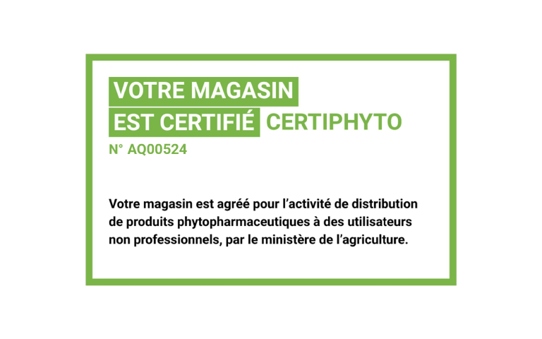 Certificat de l'agrément phytosanitaire N° AQ00524