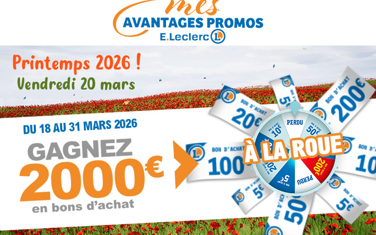 Tentez de gagner jusqu'à 2000 € du 18 au 31 mars sur "MES AVANTAGES PROMOS"