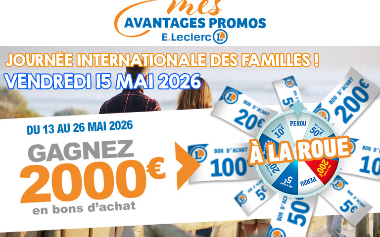 Tentez de gagner jusqu'à 2000 € du 13 AU 26 MAI sur "MES AVANTAGES PROMOS"