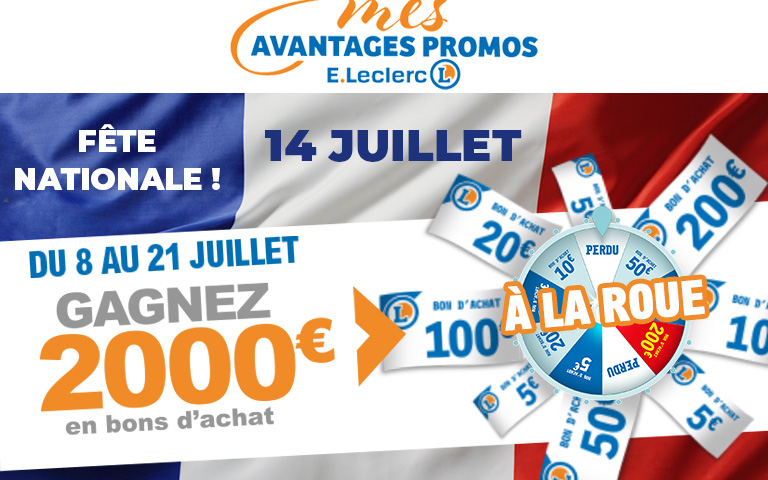 Tentez de gagner jusqu'à 2000 € du 8 au 21 juillet sur "MES AVANTAGES PROMOS"